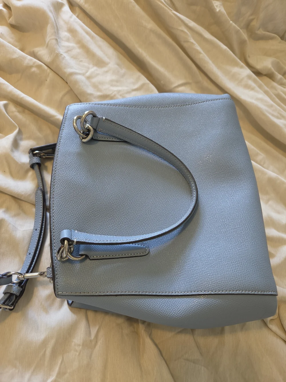 COACH Light Blue Leather Satchel - Elegant Women's Handbag
